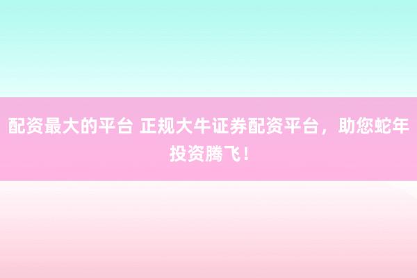 配资最大的平台 正规大牛证券配资平台，助您蛇年投资腾飞！